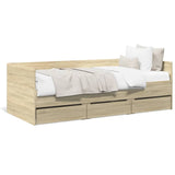 ZNTS Daybed with Drawers without Mattress Sonoma Oak 75x190 cm Small Single 3280834