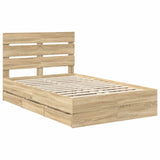 Bed Frame with Drawer Sonoma Oak 120 x 190 cm Engineer Wood 3411849
