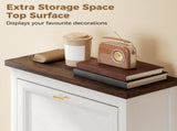 Shoe Cabinet with 3 Flip Drawers, Farmhouse Narrow Shoe Storage Cabinet with Adjustable Shelves, T3398P552568
