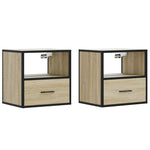 ZNTS Wall-mounted Bedside Cabinets 2 pcs Sonoma Oak 40x31x39.5 cm 848737