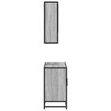 ZNTS 2 Piece Bathroom Furniture Set Grey Sonoma Engineered Wood 3300923