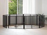 Dog Gate 8 pcs Black 80 x 80 cm Galvanised Steel 892008