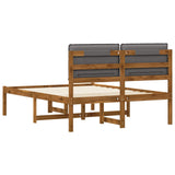 Bed Frame with Upholstered Headboard Natural and Light Grey 3425329