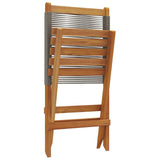 Folding Garden Chairs 8 pcs Grey Solid Wood Acacia 3214633