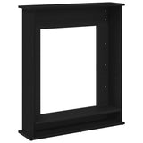 Fireplace Surround Black Oak 75x20x87.5 cm Engineered Wood 865983