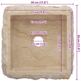Sink Cream 30x30x13 cm Marble 149174