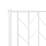 ZNTS Metal Bed Frame with Headboard White 180x200 cm Super King Size 374490