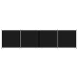 4-Panel Room Divider Black 698x180 cm Fabric 350285