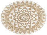 Handmade Rug Jute with White Print 120 cm 133696