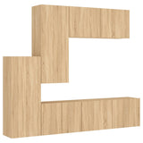 5 Piece TV Wall Units Sonoma Oak Engineered Wood 3216491