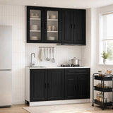 Kitchen Unit PORTO 4 pcs Black Engineered Wood 3438336