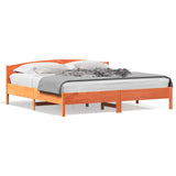 Bed Frame Wax Brown Solid pine wood, Plywood Super King Durable 3216193