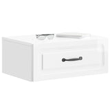 Wall-Mounted Bedside Cabinet with Drawer 2 pcs High Gloss White 899304