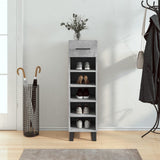 Shoe Cabinet Concrete Grey 30x35x105 cm Engineered Wood 829704