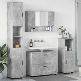 Bathroom Furniture Set with Drawer 4 pcs Concrete Grey 3393046