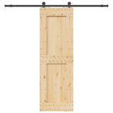 Sliding Door NARVIK Natural and Black 70 x 210 cm 3445317