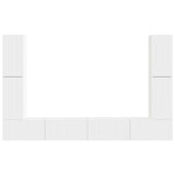 TV Cabinet Set 8 pcs White Engineered Wood 3409132