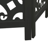 Room Divider 4 Panels Black Solid Wood Paulownia 358753