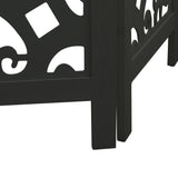 Room Divider 4 Panels Black Solid Wood Paulownia 358753