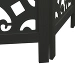 Room Divider 3 Panels Black Solid Wood Paulownia 358749