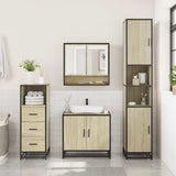 3 Piece Bathroom Furniture Set Sonoma Oak Engineered Wood 3301036