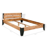 Bed Frame without Mattress Solid Acacia Wood Steel 152x203 cm 281453