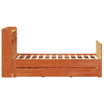 ZNTS Bookcase Bed without Mattress Wax Brown 120x200 cm Solid Wood Pine 3308926