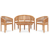 Garden Lounge Set Teak Fine sanded teak hardwood Standard Durable 3059961