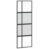 Sliding Door with Hardware Set 76x205 cm Tempered Glass&Aluminium 3333034