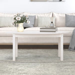ZNTS Coffee Table White 110x55x45 cm Solid Wood Pine 822343