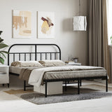 Bed Frame Black Powder-Coated Steel 140 x 200 cm Bed Frame 353636