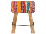 Bar Stool 2 pcs Multicolour 44 x 33 x 74 cm Real Leather 42042128