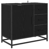 Bathroom Furniture Set 3 pcs Black Oak Engineered Wood 3402425