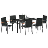 Garden Dining Set 7 pcs Black Powder-coated Steel 3379090
