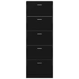 Shoe Cabinet Black 59x17x169 cm Engineered Wood 342512