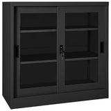 Sliding Door Cabinet Anthracite 90x40x90 cm Steel 335957