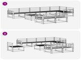Outdoor Sofa Set 9 pcs White 79 x 79 x 37 cm Solid Acacia Wood 3386663