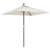 Garden Parasol with Wooden Pole Sand 198x198x231 cm 363183