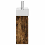 Bathroom Vanity Unit with Tap Smoked Oak 45.5 x 25.5 x 84 cm 889486