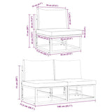 Outdoor Furniture 2 Piece Black and Anthracite Metal 42008026