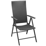 Stackable Garden Chairs 2 pcs Poly Rattan Black 42796