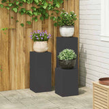Plant Stand 3 pcs Black Steel 865827