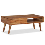 244974 Coffee Table Solid Wood with Carved Drawer 100x50x40 cm