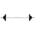 ZNTS Barbell with Plates Set 30 kg Cast Iron & Chrome Plated Steel 93628