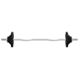 ZNTS Barbell with Plates Set 30 kg Cast Iron & Chrome Plated Steel 93628