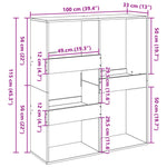 Room Divider Concrete Grey 100x33x115 cm Engineered Wood 3309549