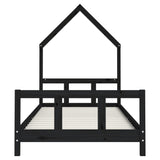 Kids Bed Frame Black 90x200 cm Solid Wood Pine 834569