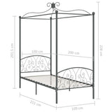 Bed Frame Grey Metal, Plywood Single Bed Frame Rectangular 284481