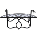 Hanging Balcony Table Black and White Mosaic 41125