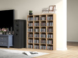 CD Storage Unit with Adjustable Shelves, 89 x 130.5 cm, Nature Wood Finish T3398P343474